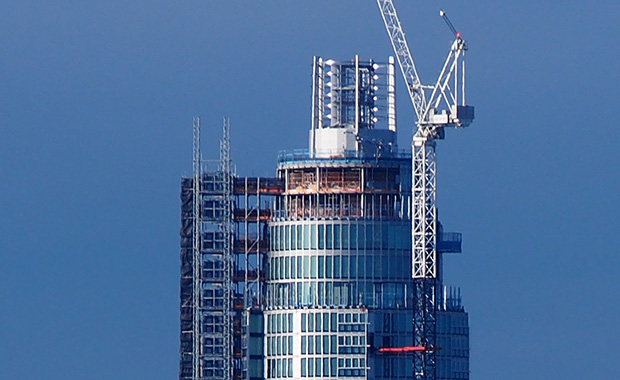 St George Wharf Tower (the Vauxhall Tower) in south London nears completion