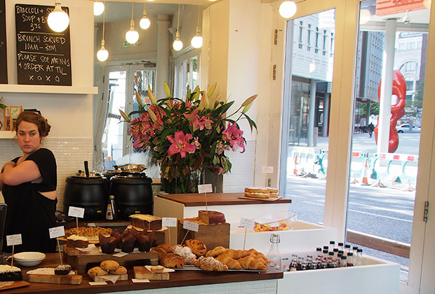 Coffee and cakes at Damson, St Giles High Street, central London