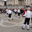Trafalgar Square was a blur of waving hankies, stick rattling, sword entwining and jangling bells on Saturday as the Westminster Morris Men led their annual Day of Dance.