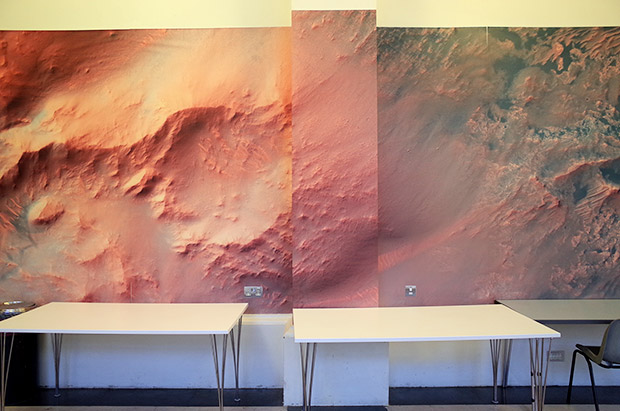 The somewhat disappointing large scale map of Mars at UCL, London