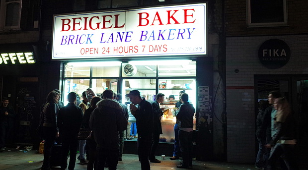 The late night beigel stores of Brick Lane, east London