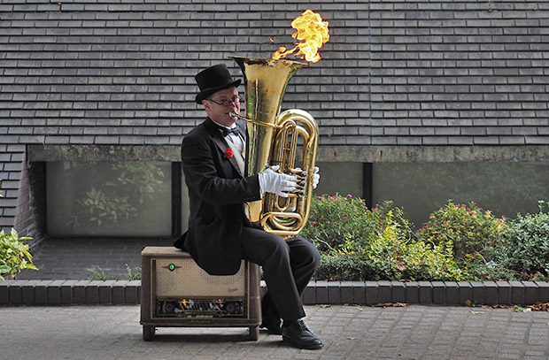 The incredible fire-breathing tuba on London's South Bank