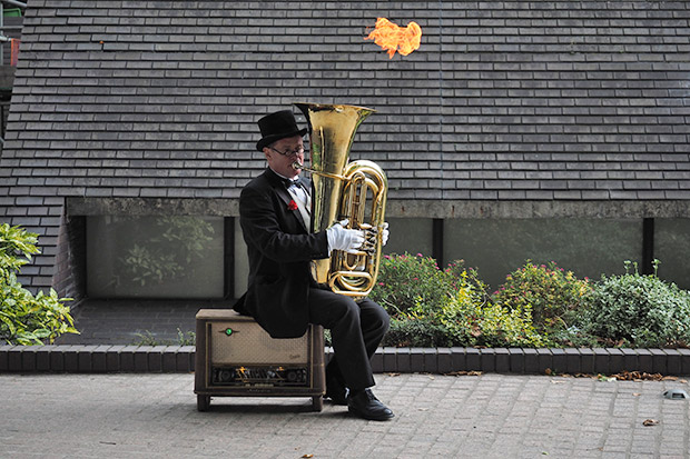 The incredible fire-breathing tuba on London's South Bank