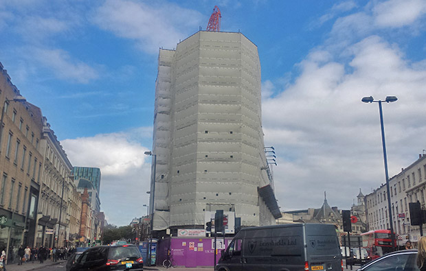 King's Cross lighthouse under wraps as redevelopment picks up speed