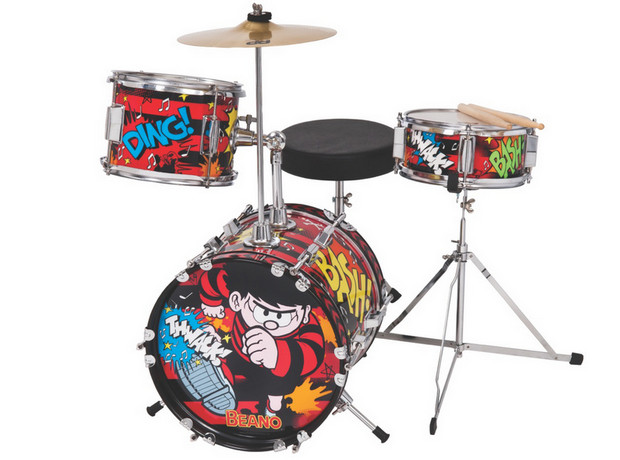 Bash! Thwack! It's a Dennis The Menace drum kit