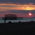 Brighton West Pier sunset - photos of the autumnal sun setting over the doomed Victorian pier