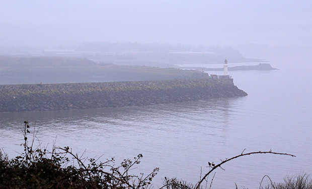 Return to the south-west breakwater at the entrance to Barry Docks