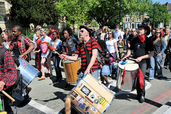 Brixton Windmill reopening procession and celebration, Blenheim Gardens, London SW2, 2nd May 2011