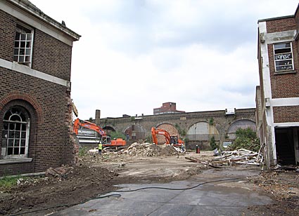 Cooltan Arts building demolition, 372 Coldharbour Lane, Brixton, London SW9, May-June 2007 photos