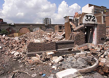 Cooltan Arts building demolition, 372 Coldharbour Lane, Brixton, London SW9, May-June 2007 photos