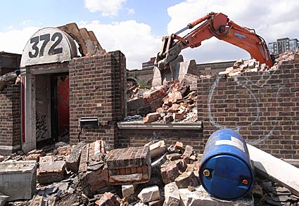 Cooltan Arts building demolition, 372 Coldharbour Lane, Brixton, London SW9, May-June 2007 photos