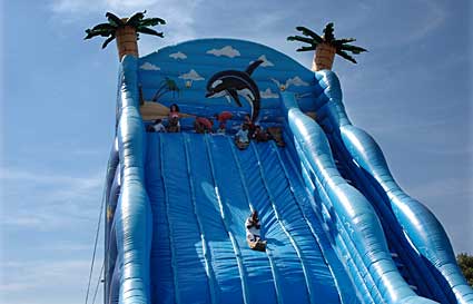 Enormous inflatable slide, Lambeth Country Fair, Brockwell Park, Herne Hill, London 16th-17th July 2005