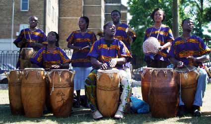 African drummers, Windrush Gardens, Destination Brixton SW9