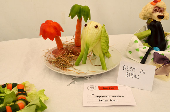 Photos of the amusing vegetable animal creations, Lambeth Country Show,  Brockwell Park, Herne Hill, London 16th-17th July 2011