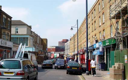 Atlantic Rd, by junction with Coldharbour Lane, Brixton, May 2003