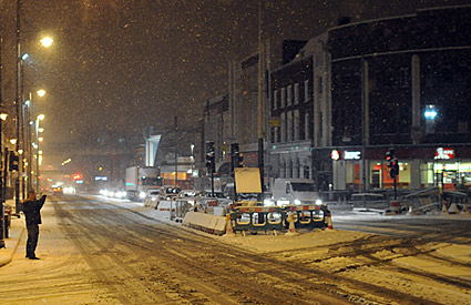 Winter scene onBrixton Road, central Brixton, Brixton Road, 1870s