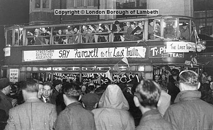 Last tram, Streatham. Tram no 33. 5th April 1951.