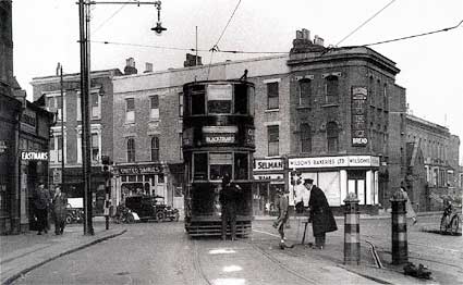 Coldharbour Lane and Denmark Hill junction, Brixton, 1950