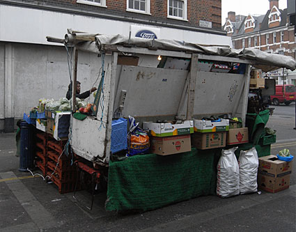 Fruit stall, street market, Electric Avenue by Brixton Road, Lambeth, London SW9