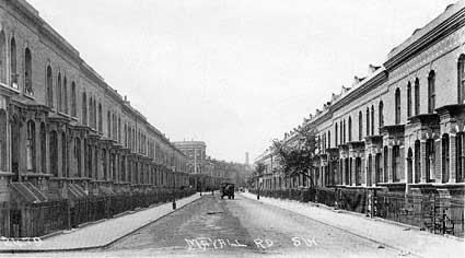 Mayall Road by Chaucer Road, Brixton, 1912