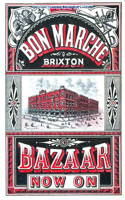 Bon Marche advertisement, Brixton 1891