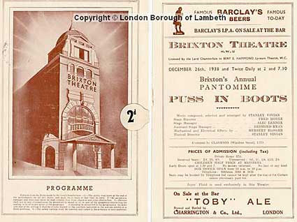 Brixton Theatre programme, December 26th, 1938