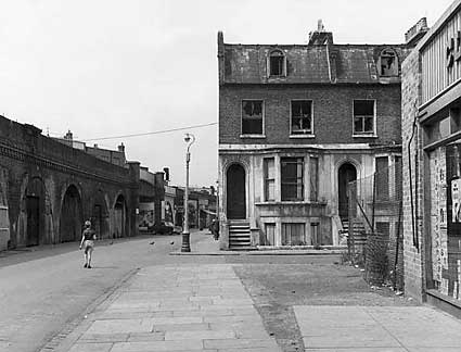 Brixton Station Road looking west towards Valentia Road, Brixton, 1964