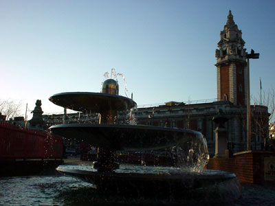 Fountain and town hall