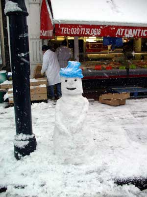 Snowman, Atlantic Road, Brixton, Lambeth, south London SW9
