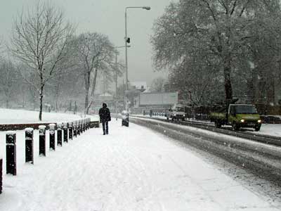 Coldharbour Lane, snow, Brixton SW9