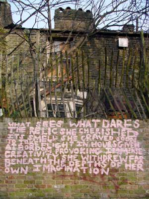 Street poetry, Styles Gardens, near Loughborough Junction, Brixton, London SW9