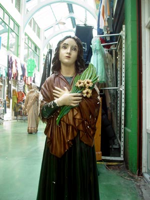 Religious statue, Market Row, Brixton, London