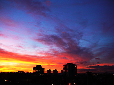 Brixton sunset, Coldharbour Lane Brixton, Lambeth, London SW9, October 2003