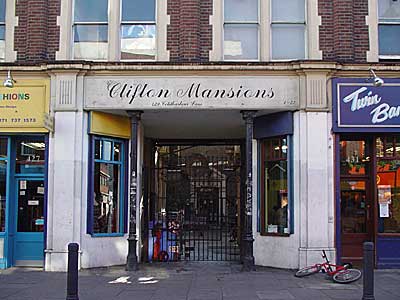 Clifton Mansions, Coldharbour Lane, Brixton, Lambeth, London SW9, October 2003