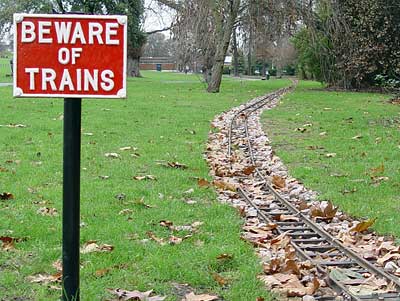 Beware of Trains, Brockwell Park, Brixton, Lambeth, London, England SW9
