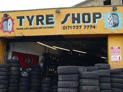 Tyre Shop, Acre Lane, Brixton, Lambeth, London, England SW9