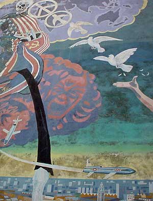 Nuclear Dawn' mural, Coldharbour Lane, Brixton, Lambeth, London, England SW9