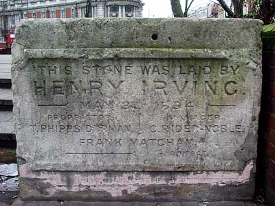 Foundation stone laid by Henry Irving May 3rd 1894, Tate Library Garden, Brixton, Lambeth, London, England SW9