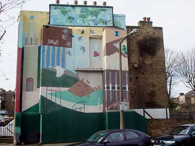 Mural, Bellefields Road, Brixton, Lambeth, London, England SW9