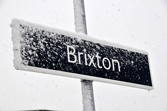Photos of central Brixton covered in snow, south London 18th December, 2010