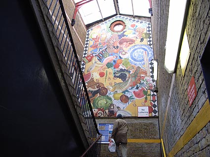 Mural, Brixton railway station. Brixton photos, snapshots on the streets of Brixton, Lambeth, London SW9 and SW2