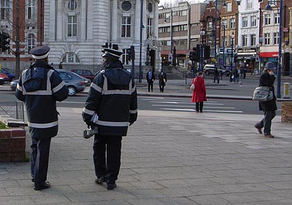 Traffic wardens on the prowl. Brixton photos, snapshots on the streets of Brixton, Lambeth, London SW9 and SW2