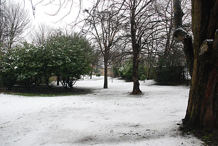 Snow scenes around Loughborough Park and Coldharbour Lane, Brixton, Lambeth, London SW9, February 8th 2007