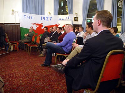 Cardiff City manager Lenny Lawrence meets the 1927 Club, Fountain Abbey pub, Paddington, London W2