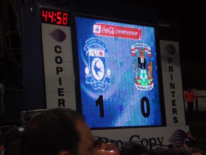 Cardiff 2 Coventry City 1 Championship, September 30th 2008, Ninian Park, Cardiff