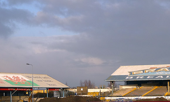 Goodbye Ninian Park, home of Cardiff City football club, Cardiff, Wales - photos of half demolished stadium, 26th December 2009