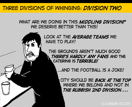 Three divisions of whinging. Division Two
