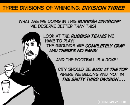 Three divisions of whinging. Division Three