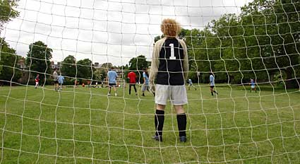 View from behind the goal, Brockwell Park