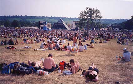 Pyramid stage in the scorching heat. Glastonbury 1993